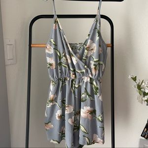 Copper Closet Pale Blue Floral Romper